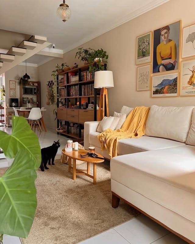 10. Warm Contemporary Comfort - aesthetic living room ideas