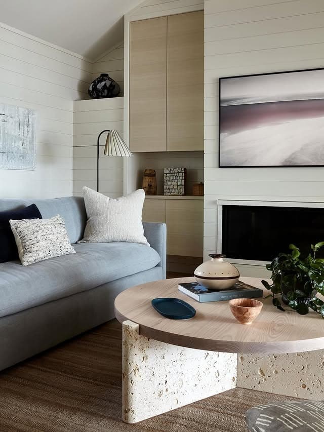 12. Coastal Calm with Muted Blues - aesthetic living room ideas
