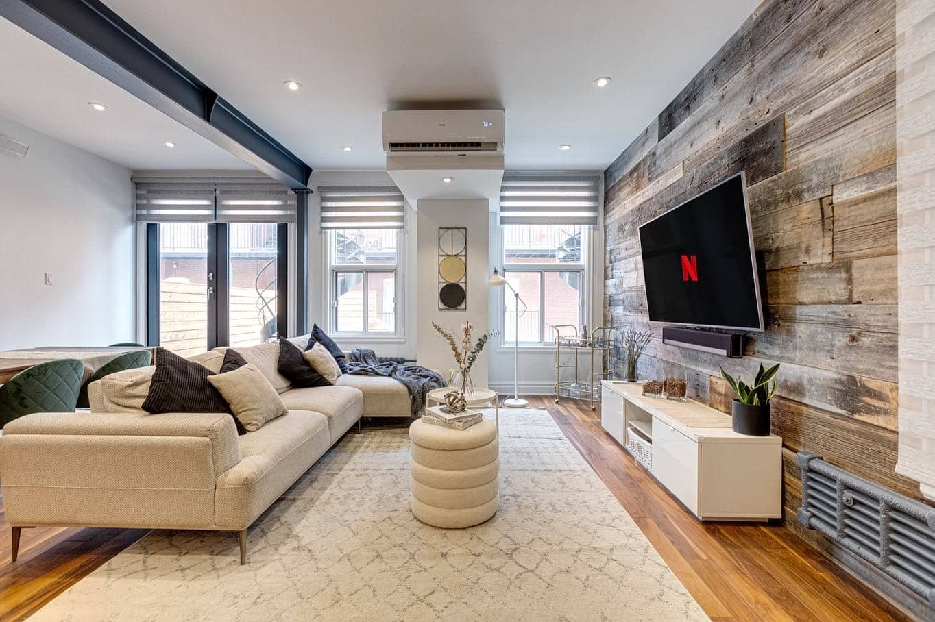 15. Urban Loft with Rustic Edge - aesthetic living room ideas