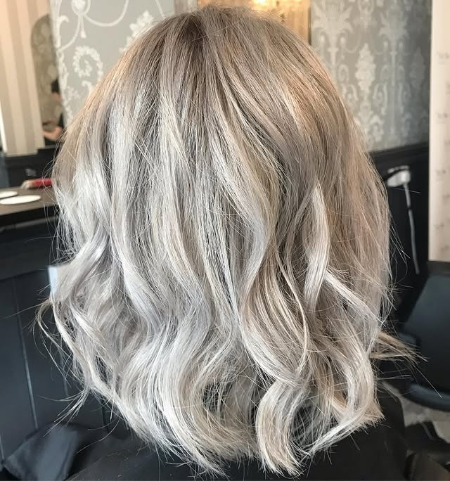14. Soft Silver Ash Lob - Ash Blonde Hair Color