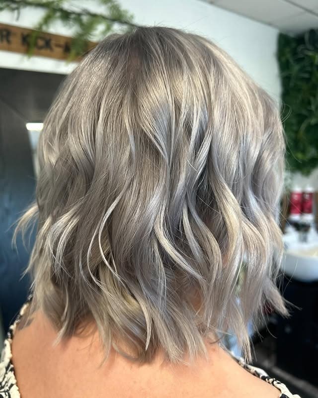 7. Misty Silver Bob - Silver Hair Color