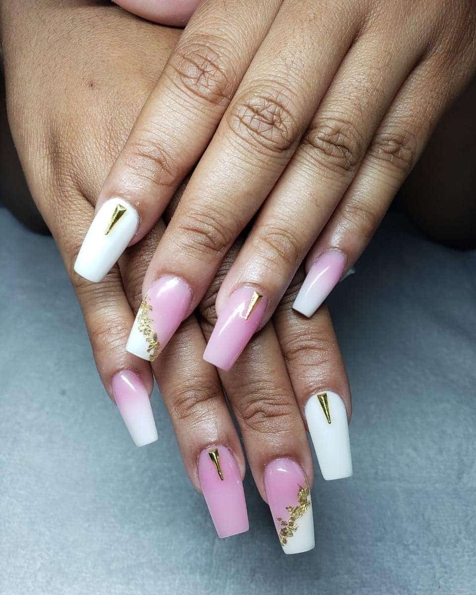 2. Soft Pink and White Luxe Accents - jamaican nail ideas