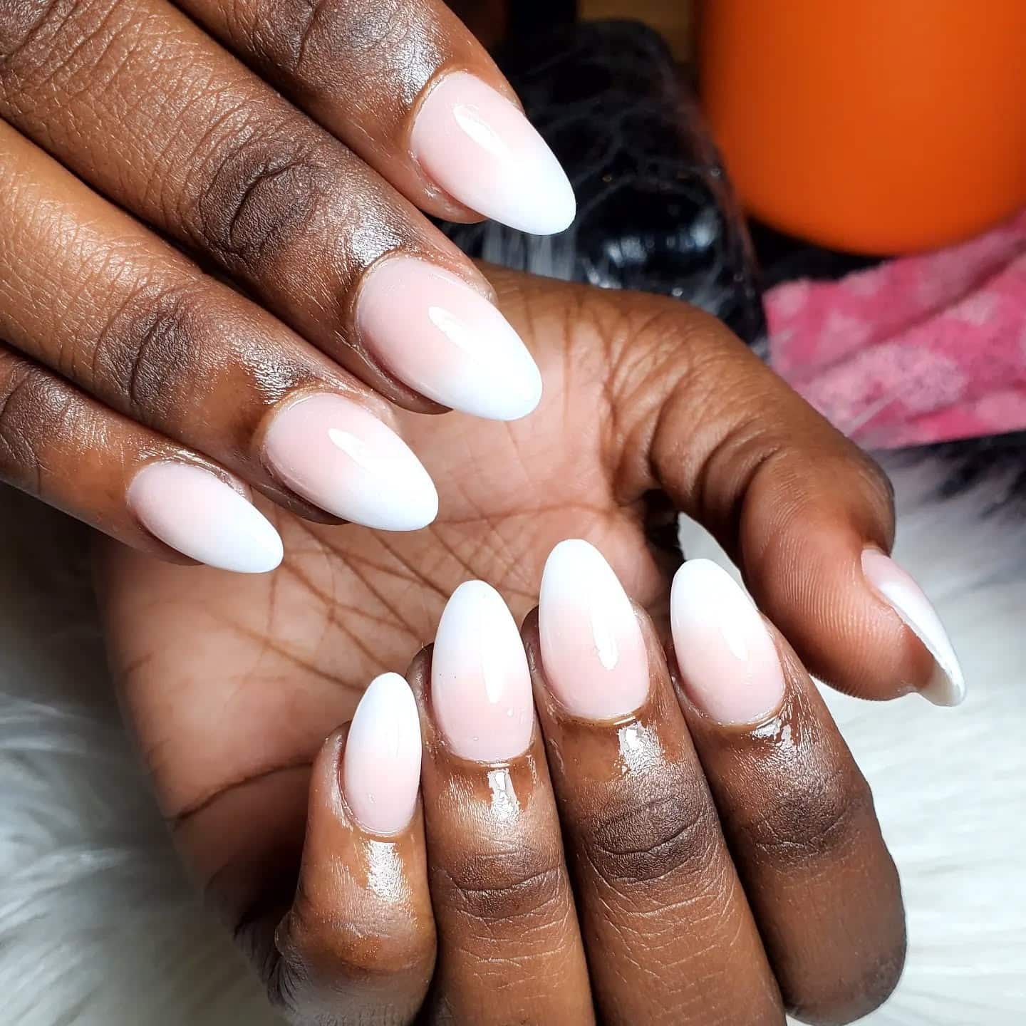 6. Classic Milky Ombre Elegance - jamaican nail ideas