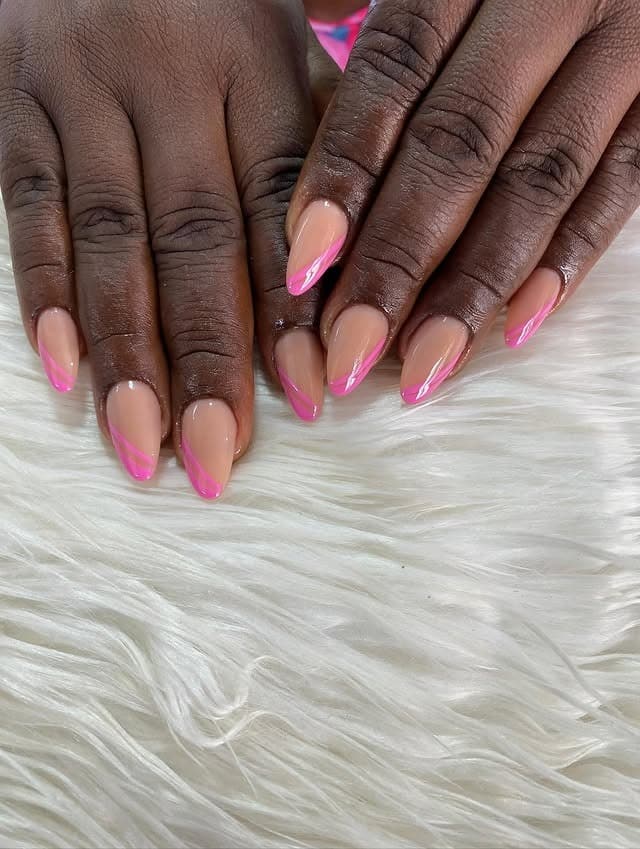 10. Pink Wave French Elegance - jamaican nail ideas