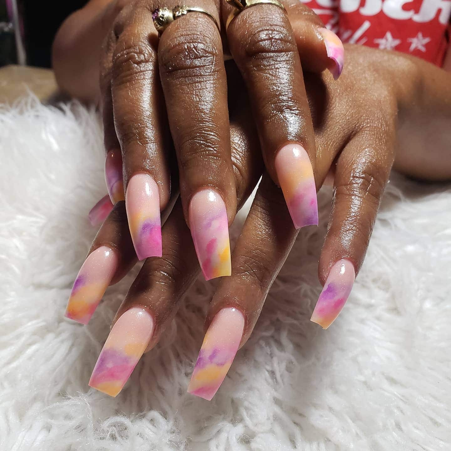 17. Tropical Sunrise Ombre - jamaican nail ideas