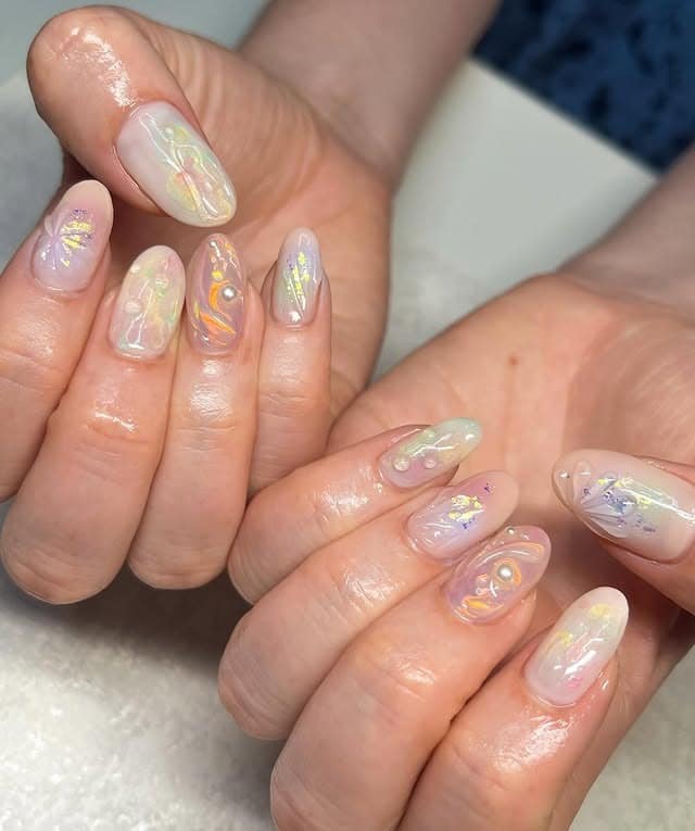 1. Opalescent Dream Nails - kawaii nail ideas