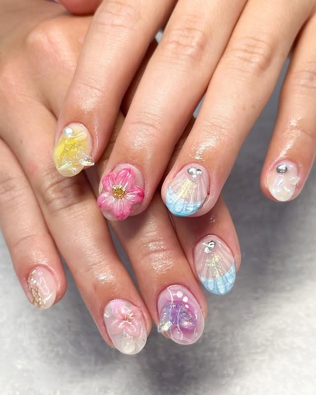 5. Floral Fantasy Garden - kawaii nail ideas