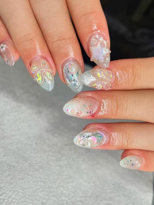 11. Icy Opal Dimension Nails - kawaii nail ideas