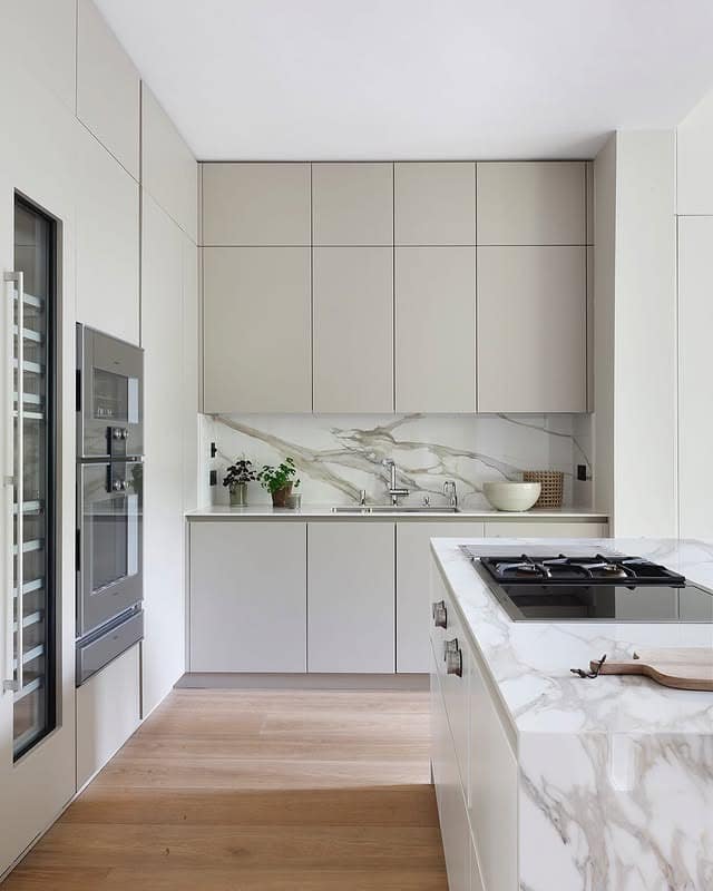 1. Soft Minimalism in Stone and Sand - contemporary kitchen ideas