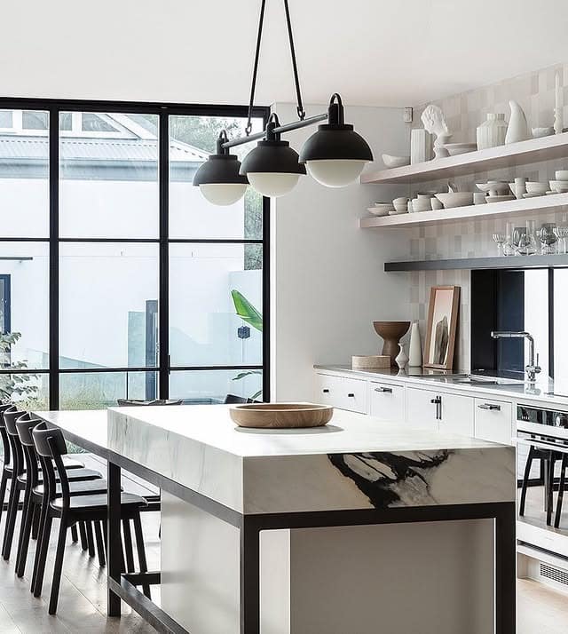 7. Monochrome Balance with Artisan Touches - contemporary kitchen ideas