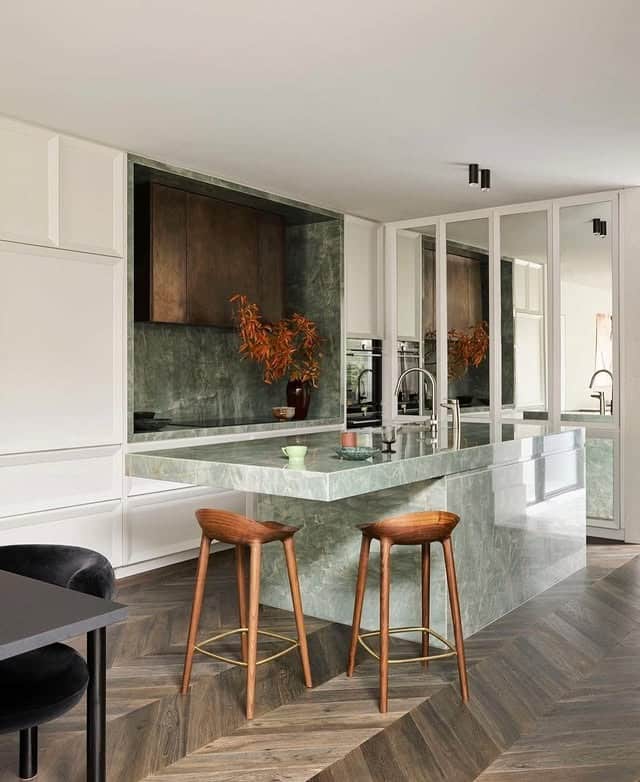 10. Sage Stone Serenity - contemporary kitchen ideas