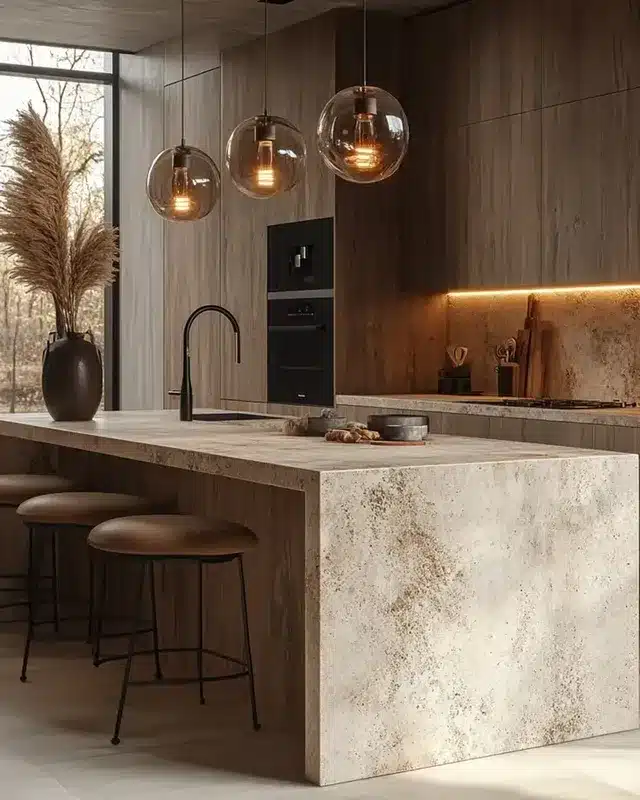 14. Earth-Toned Modern Elegance - contemporary kitchen ideas