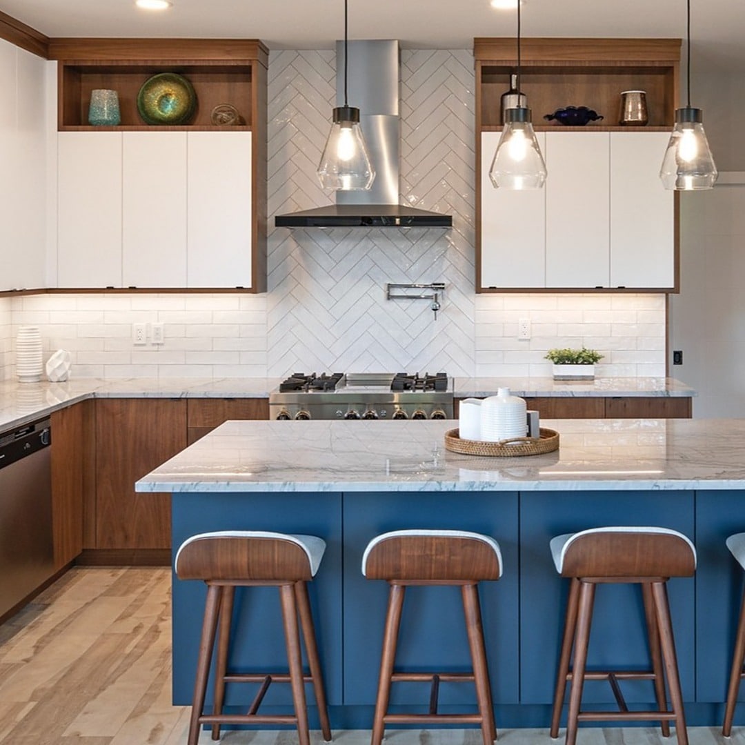 15. Classic Meets Modern Blue - contemporary kitchen ideas