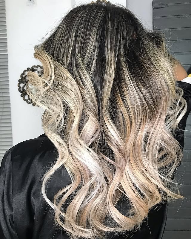 8. Rooted Vanilla Balayage - Balayage Hair Colors