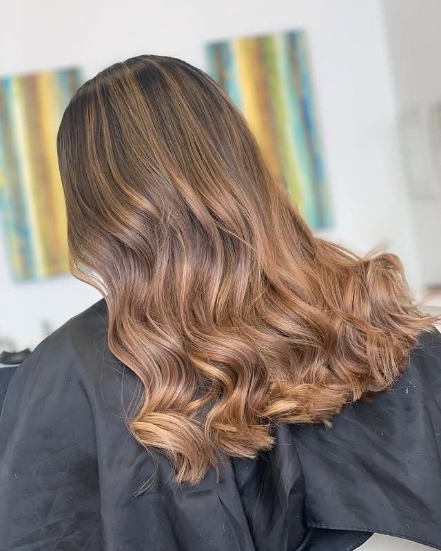 9. Warm Toffee Balayage - Balayage Hair Colors
