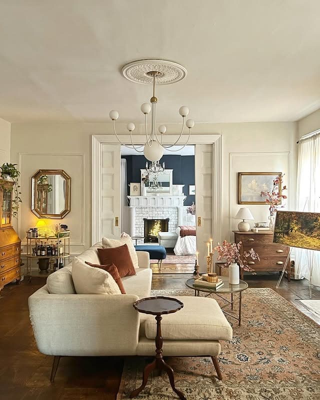 6. Timeless Elegance with a Warm Autumn Glow - fall living room decor ideas