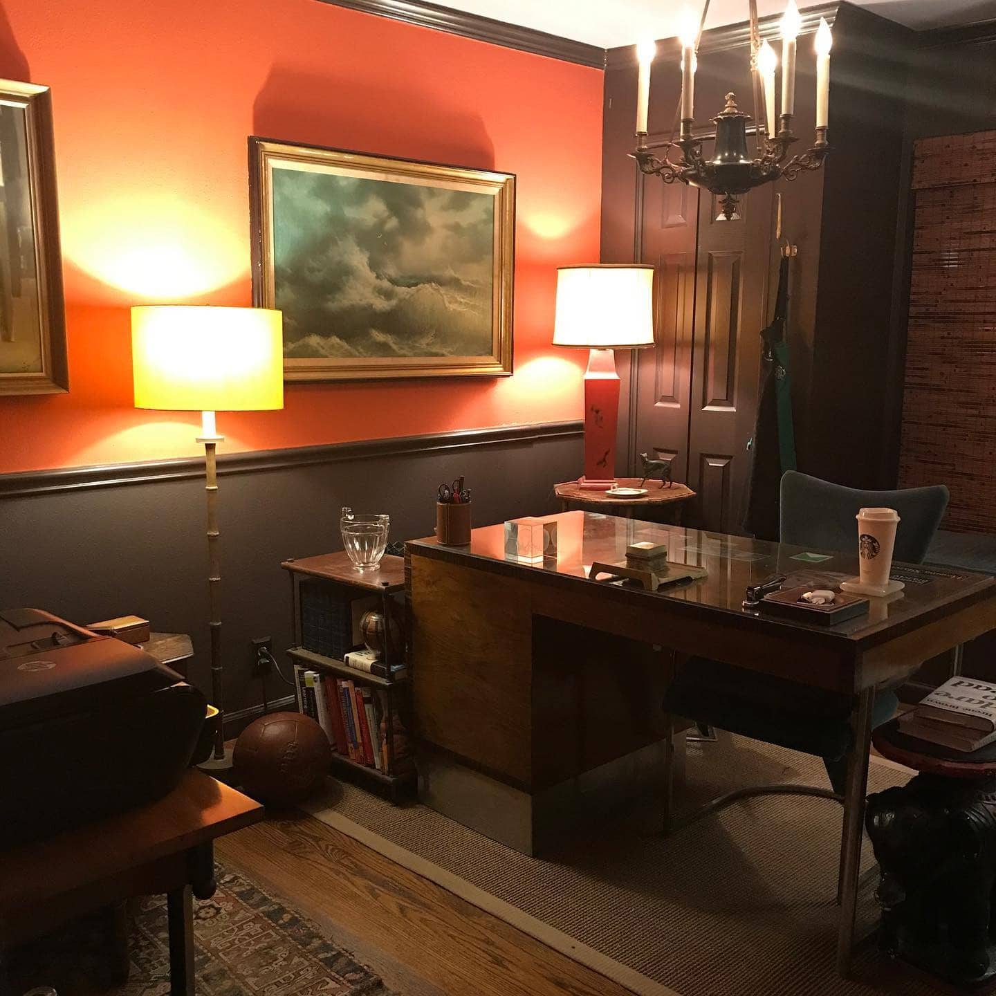 10. Classic Charm with a Modern Edge - orange office ideas