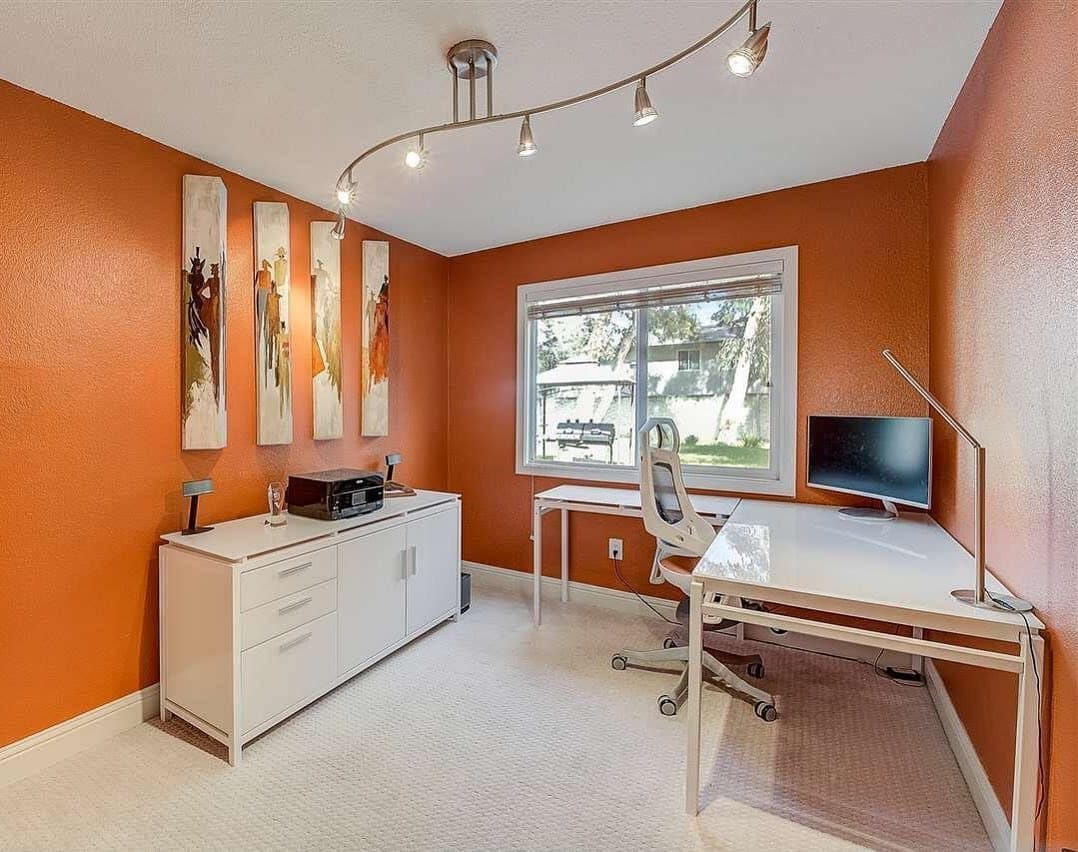 12. Rustic Orange Focus Room - orange office ideas