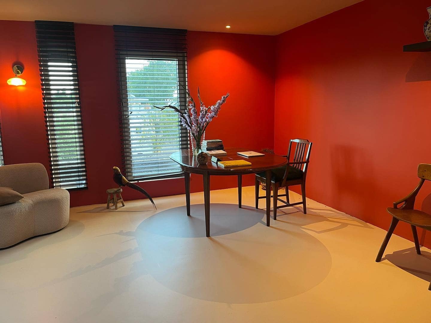 21. Modern Minimalism in Burnt Orange - orange office ideas