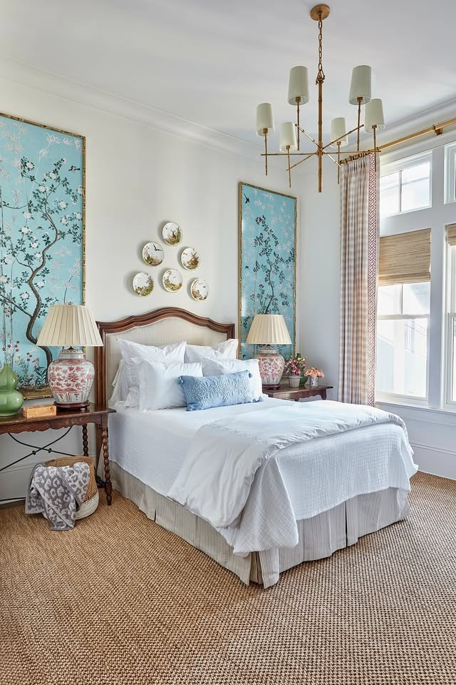 10. Refined Vintage Tranquility - teal and white bedroom ideas