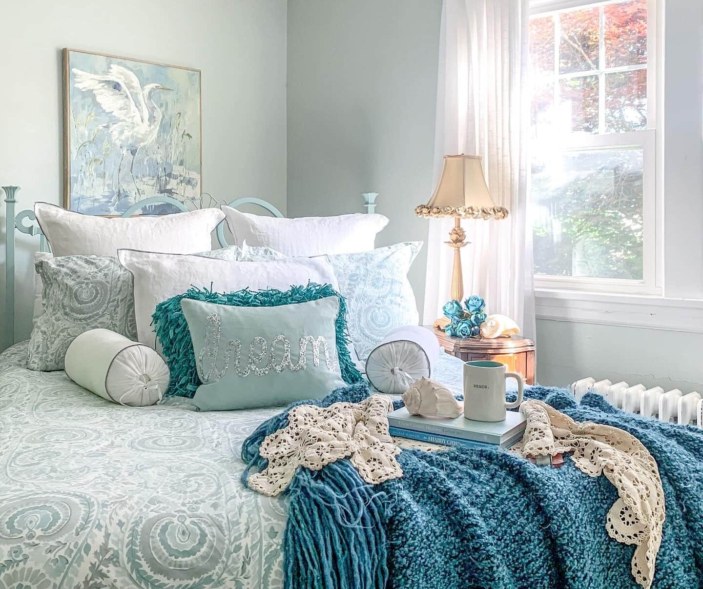 14. Ocean Breeze Soft Teal Comfort - teal and white bedroom ideas