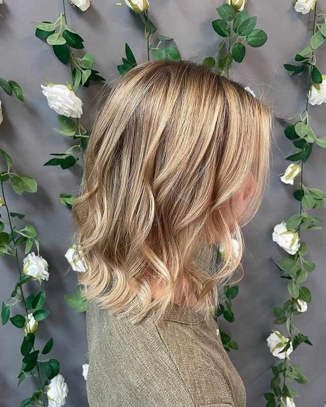 4. Textured Lob in Buttery Honey Blonde - Honey Blonde Hair Color