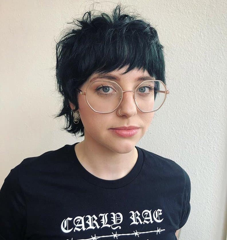 13. Textured Pixie Shag in Raven Black - Short Shag Haircuts