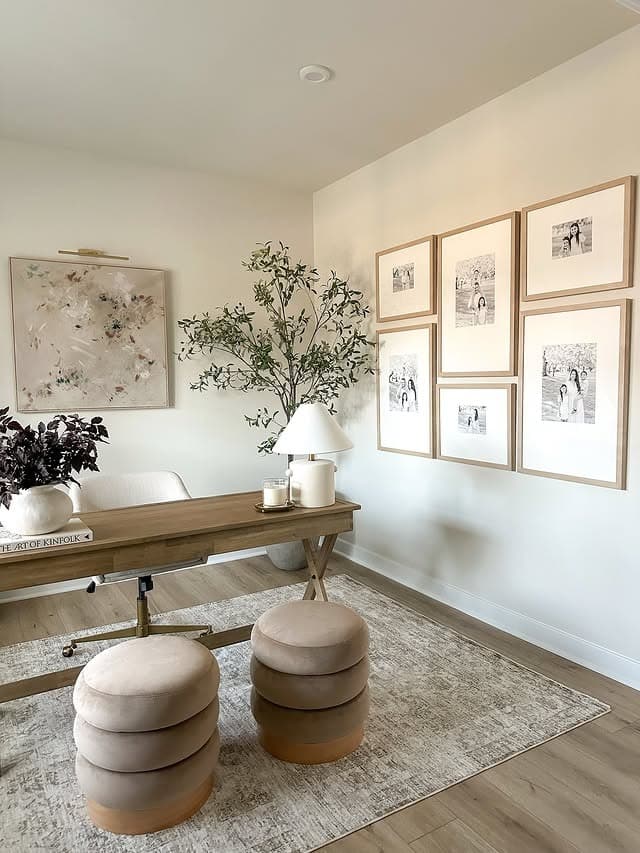 17. Soft Neutrals with Organic Textures - office ideas for men