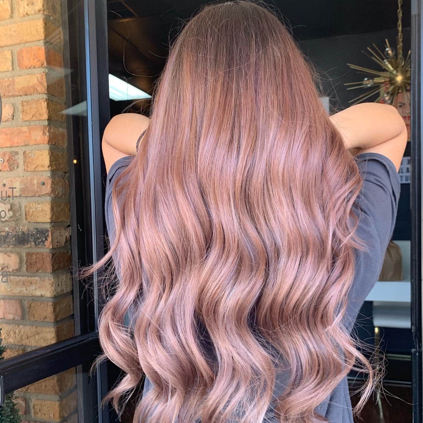 11. Smoky Rose Gold Waves - Rose Gold Hair Color