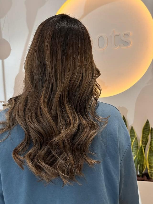 5. Golden Mocha Waves - Brown Hair Color