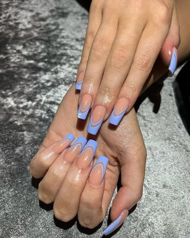 3. Periwinkle Frame Illusion - periwinkle nail ideas