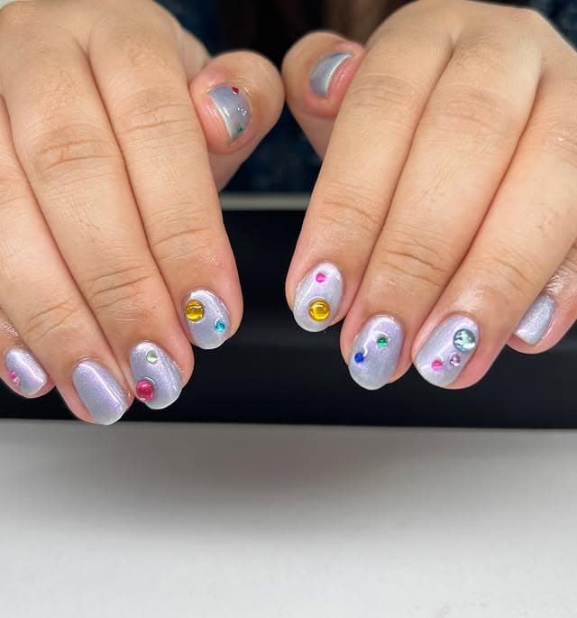 9. Gemstone Pearl Periwinkle Glow - periwinkle nail ideas