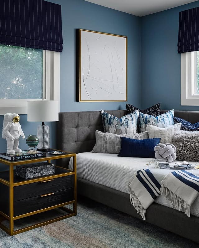 12. Soft Blue Sophistication - blue wall bedroom ideas
