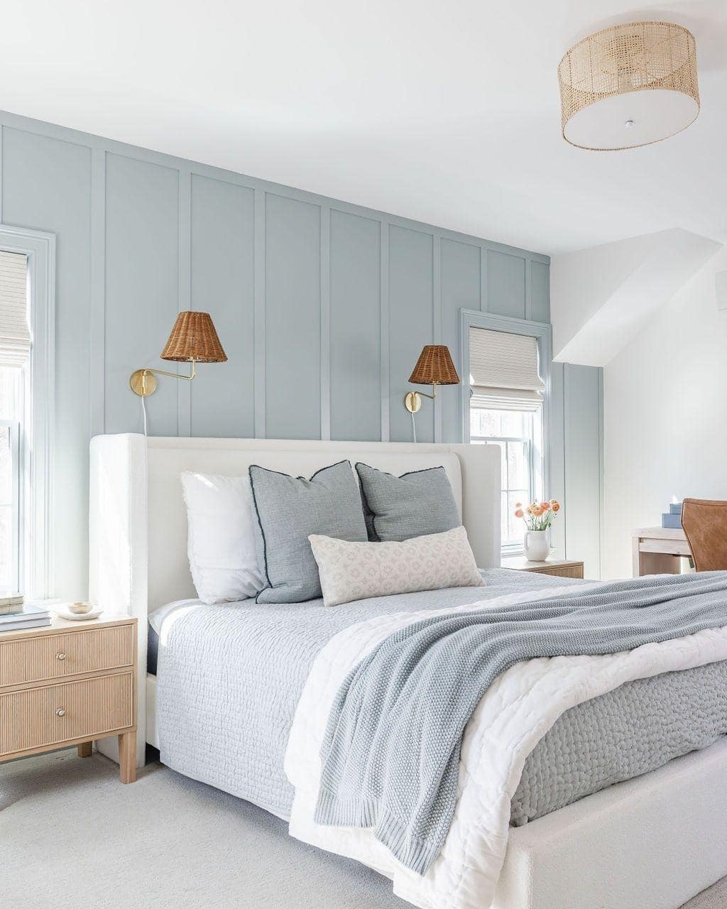 19. Airy Light Blue Retreat - blue wall bedroom ideas