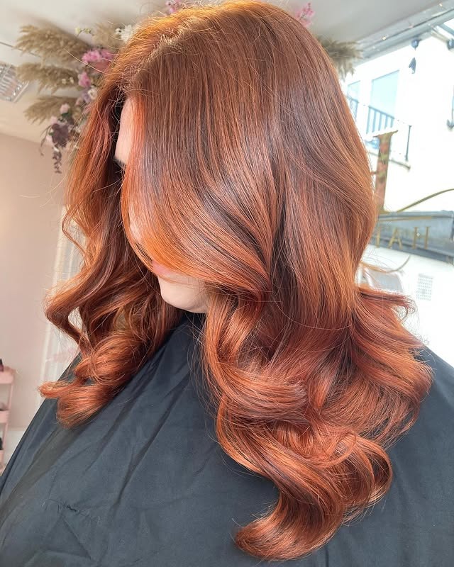 1. Copper Gloss Curls - Redhead Hair with Highlights