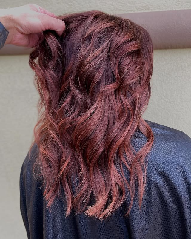 5. Mulled Rose Balayage - Redhead Hair with Highlights