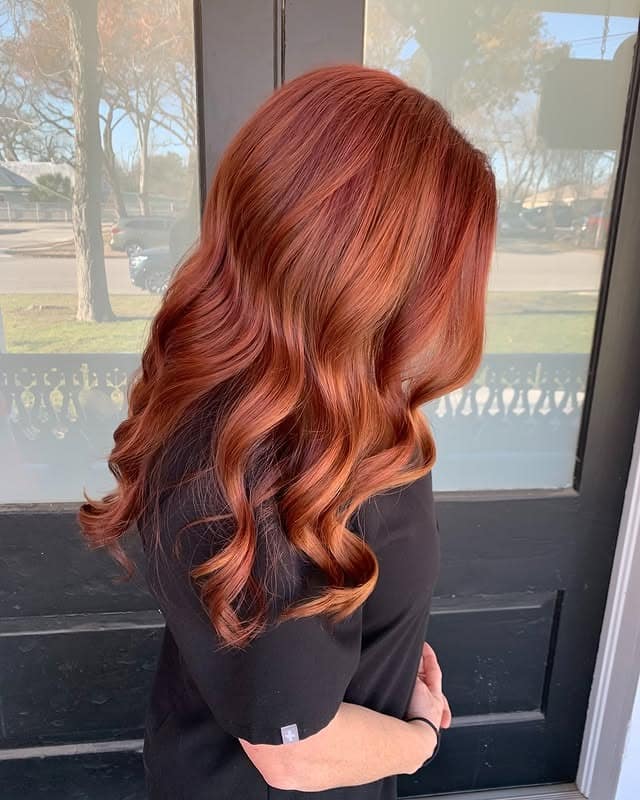 8. Deep Copper Shine - Redhead Hair with Highlights