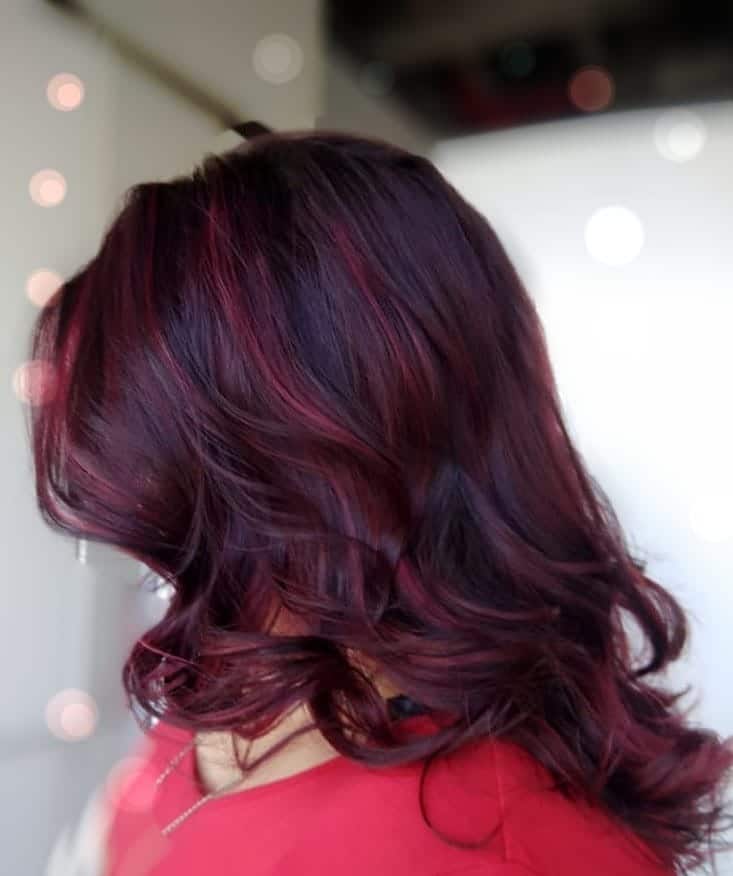 17. Crimson Plum Shine - Redhead Hair with Highlights