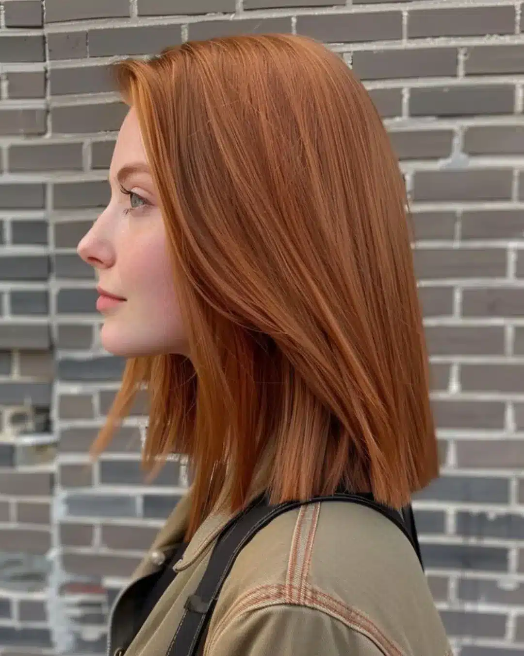 18. Spiced Ginger Sleek Cut - Redhead Hair with Highlights