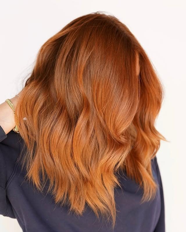 19. Golden Copper Glow - Redhead Hair with Highlights