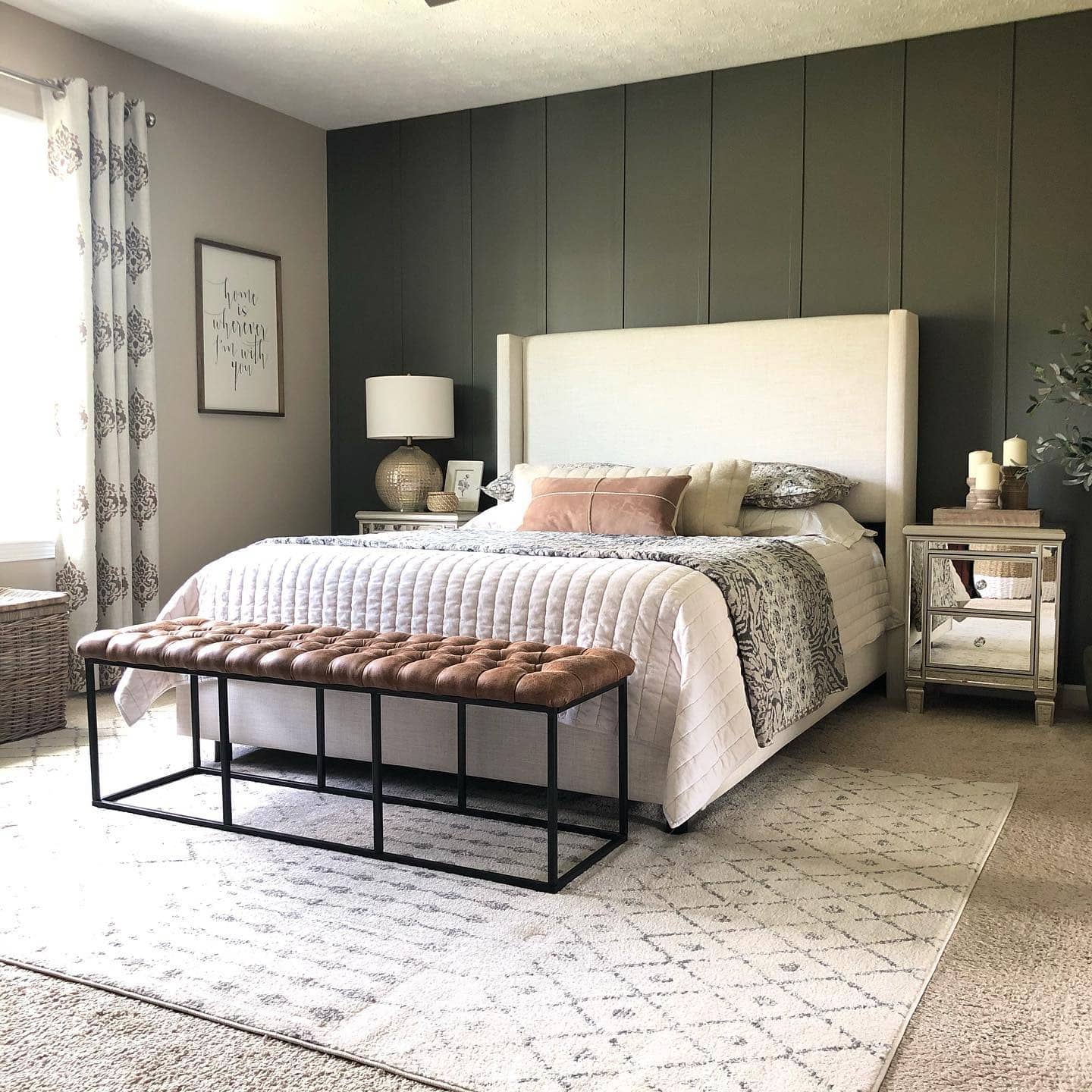 17. Soft Contrast with Layered Neutrals - dark gray bedroom ideas