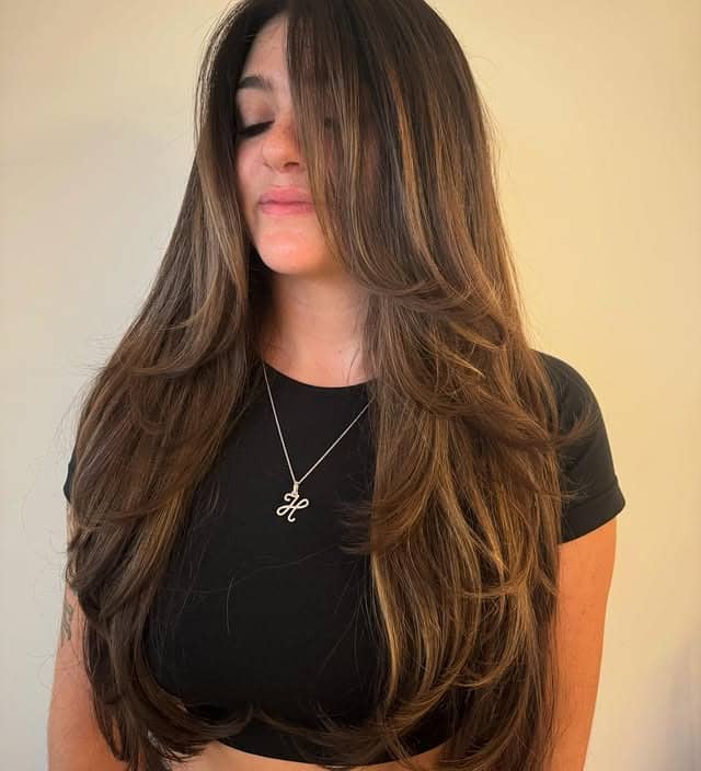 4. Layered Milk Chocolate Flow - Chocolate Brown Hair Color