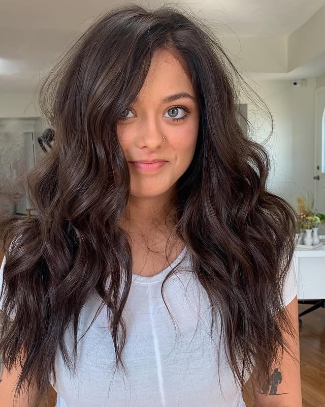 9. Textured Cocoa Volume - Chocolate Brown Hair Color