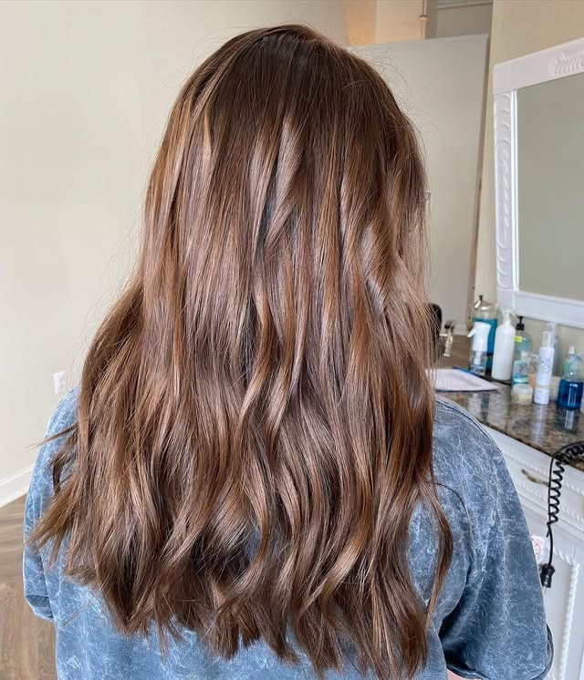 12. Golden Milk Chocolate Waves - Chocolate Brown Hair Color