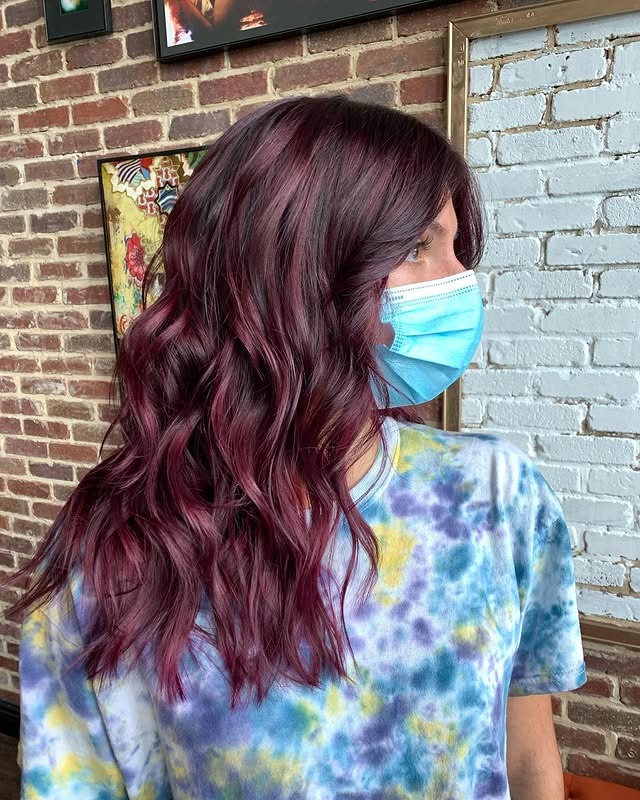 1. Velvet Merlot Waves - Wine Hair Color