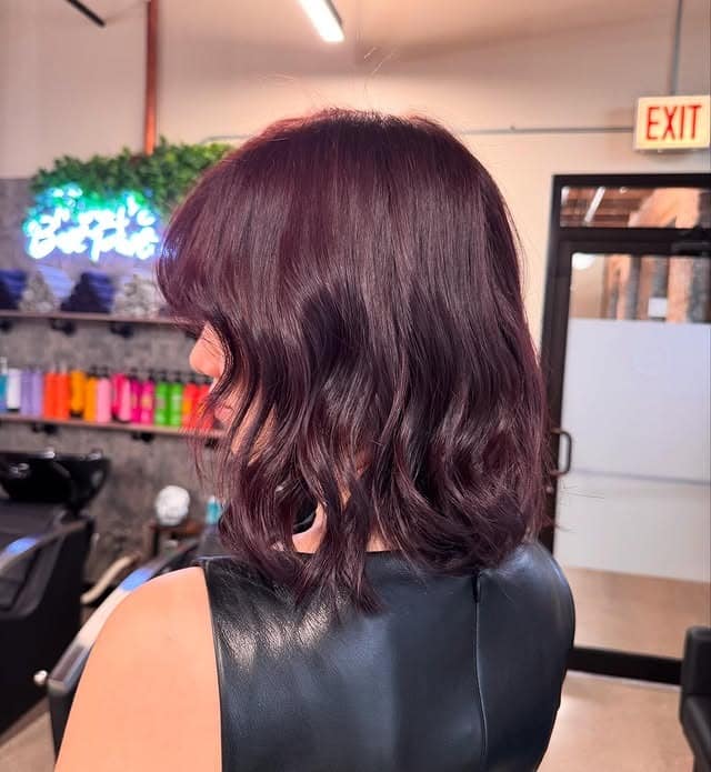 2. Burgundy Whisper Bob - Wine Hair Color