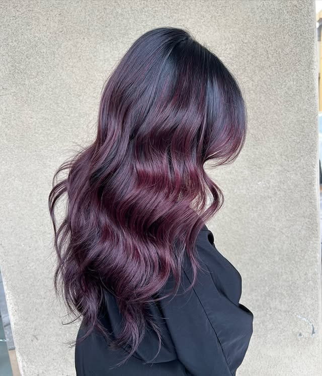 14. Dark Sangria Curls - Wine Hair Color