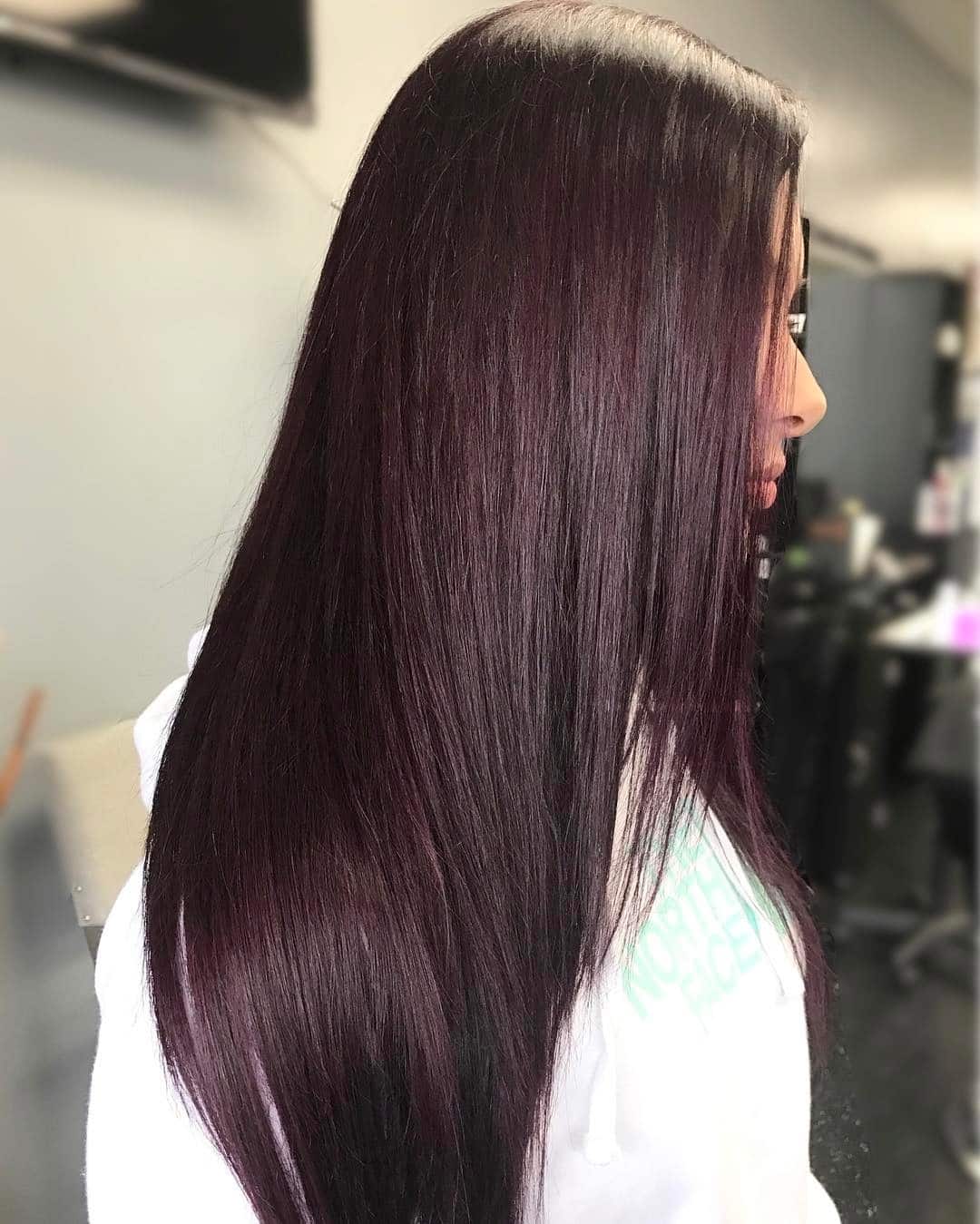 15. Cabernet Sleek Layers - Wine Hair Color