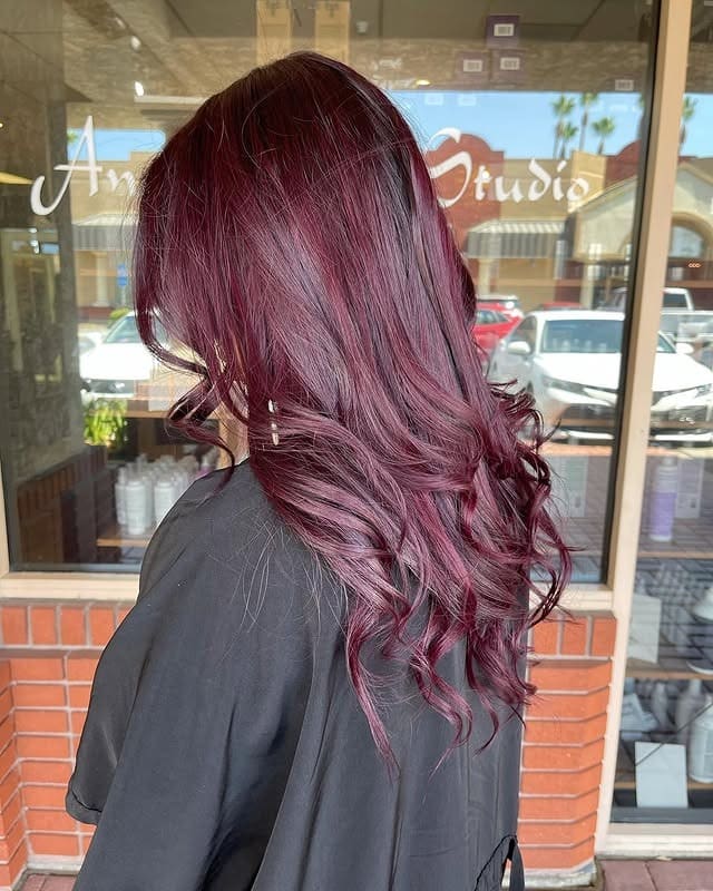 21. Crushed Merlot Layers - Wine Hair Color