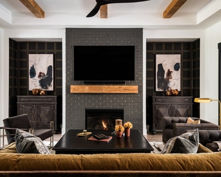 20. Moody Farmhouse Luxe - modern farmhouse living room ideas